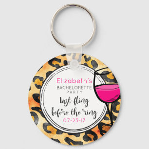 Last Fling Before The Ring Wild Bachelorette Party Keychain