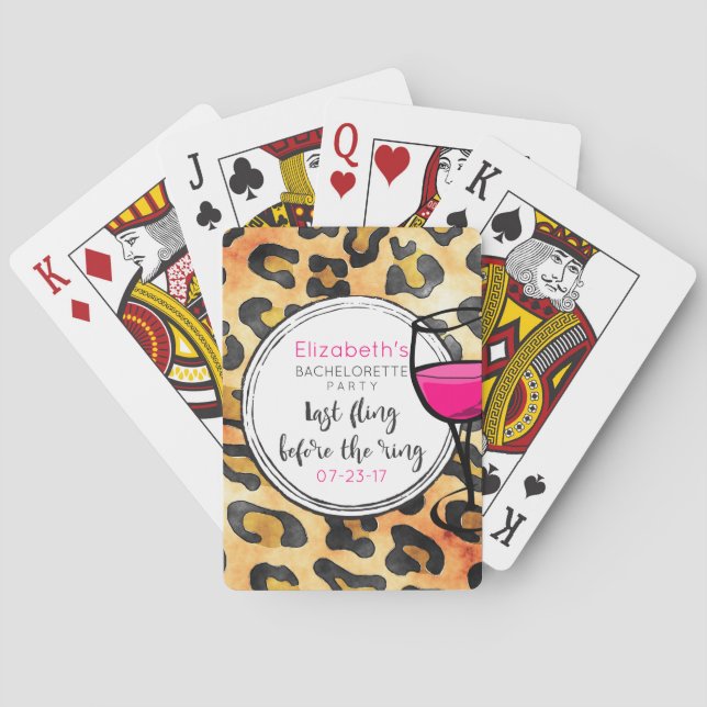 Last Fling Before The Ring Wild Bachelorette Party Playing Cards (Back)