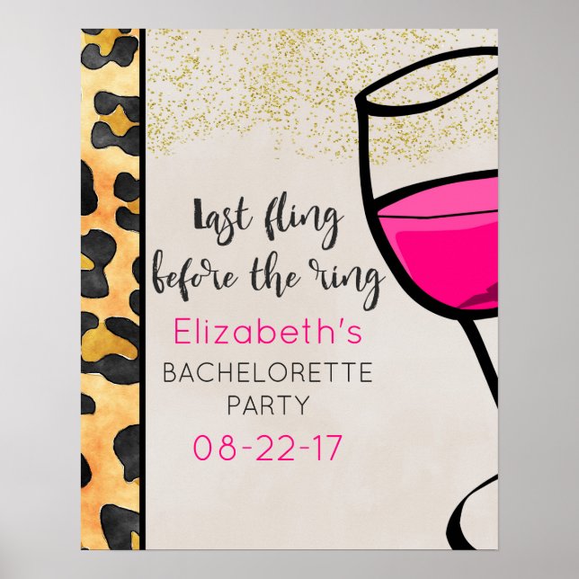 Last Fling Before The Ring Wild Print Bachelorette (Front)