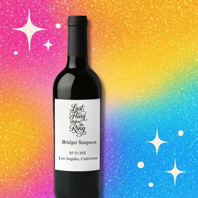 last fling to the ring typography - Elegant Charm  Wine Label (Creator Uploaded)