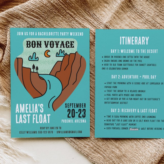Last Float Bachelorette Party Weekend Invitation (Creator Uploaded)