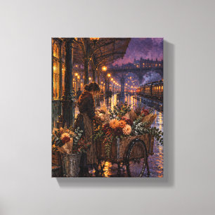 Last Florist at Midnight Station Storybook City Canvas Print
