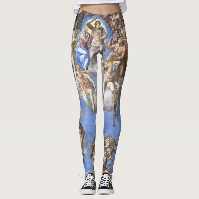 Last Judgement From The Sistine Chapel By Michelan Leggings (Front)