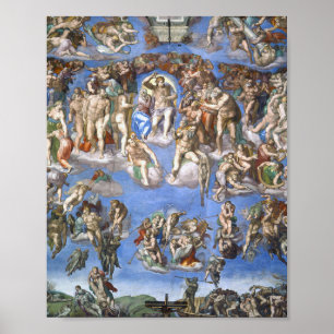 Last Judgement From The Sistine Chapel By Michelan Poster