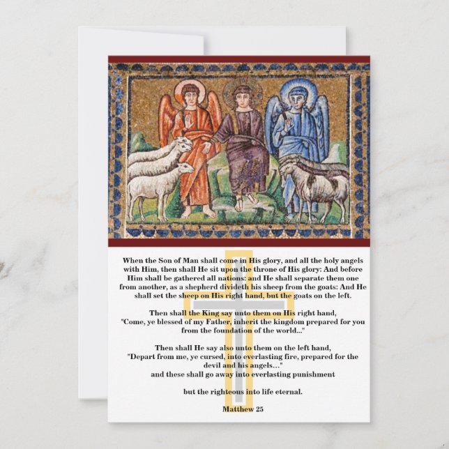 Last Judgment - separation of sheep and goats Invitation (Front)