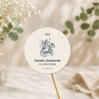 Last Knight Out Medieval Bachelorette Party Favour Classic Round Sticker