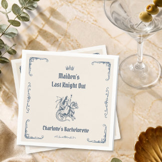Last Knight Out Medieval Bachelorette Party Napkin