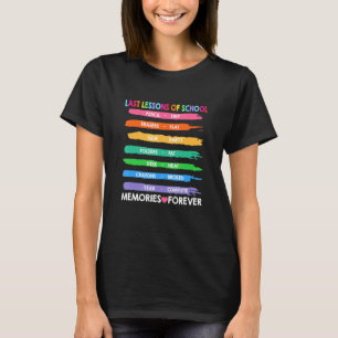 Last Lessons Of School Pencil Tiny Erasers Flat Gl T-Shirt