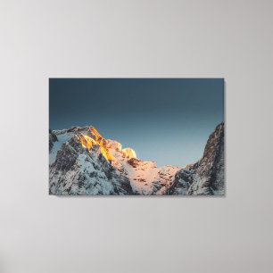 Last light before sunset on mountains canvas print