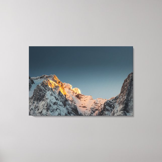 Last light before sunset on mountains canvas print (Front)
