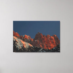 Last light of sun on mountains canvas print