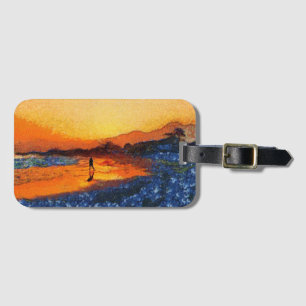 Last Light of the Day Beach Luggage Tag