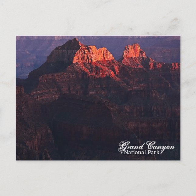 Last Light Sunset Glow Grand Canyon North Rim Postcard (Front)