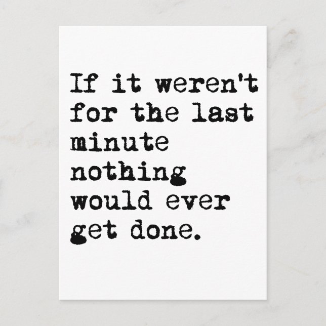 Last Minute Postcard (Front)