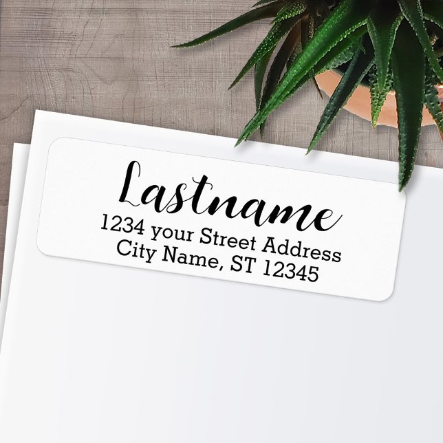 Last Name - Boulevard Script font - Return Address (Personalized Return Address Labels)