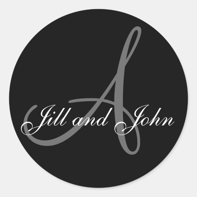 Last Name Initial A plus First Names Black Sticker (Front)