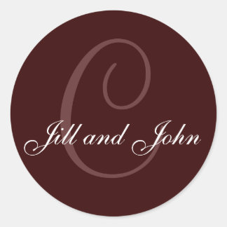 Last Name Initial, First Names Chocolate Sticker
