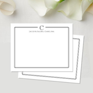 Last Name Initial Newlywed Stationery Note Card