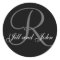Last Name Initial R plus First Names Black Sticker