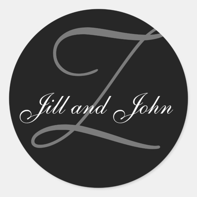 Last Name Initial Z plus First Names Black Sticker (Front)