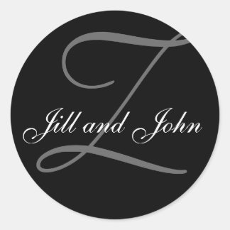Last Name Initial Z plus First Names Black Sticker