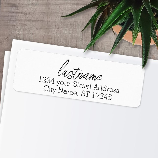 Last Name - Isabella Script font - Return Address (Personalized Return Address Labels - Fun, modern fonts)