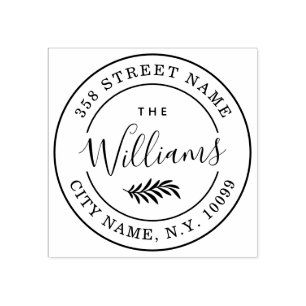 Last Name Modern Wooden stud pad Rubber Stamp