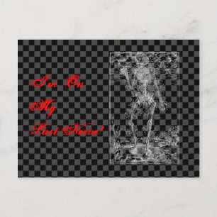 Last Nerve - Halloween Skeleton Postcard