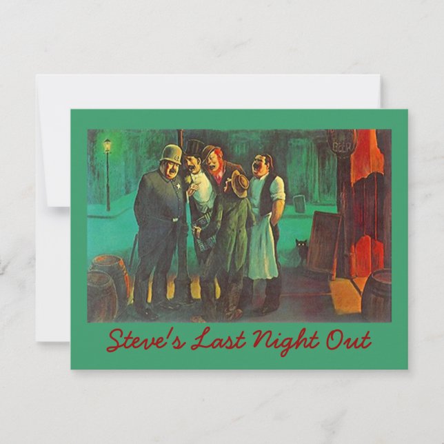 LAST NIGHT OUT BACHELOR PARTY INVITATIONS Good Bye (Front)