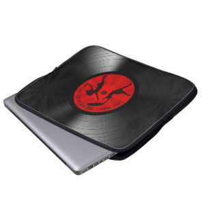 Last Night The DJ Saved My Life Vinyl Record Black Laptop Sleeve
