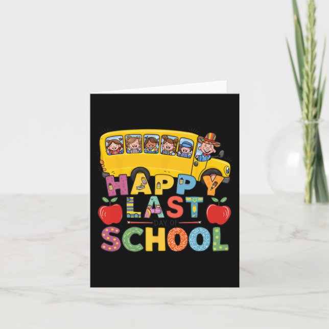 Last Of Day School Bus Driver Teacher Students Kid Card (Front)