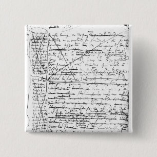 Last page of 'A la Recherche du Temps Perdu' 2 Inch Square Button