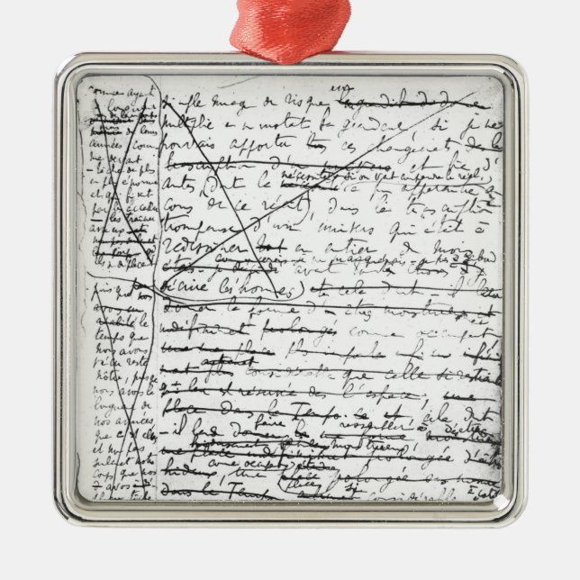 Last page of 'A la Recherche du Temps Perdu' Metal Ornament (Front)