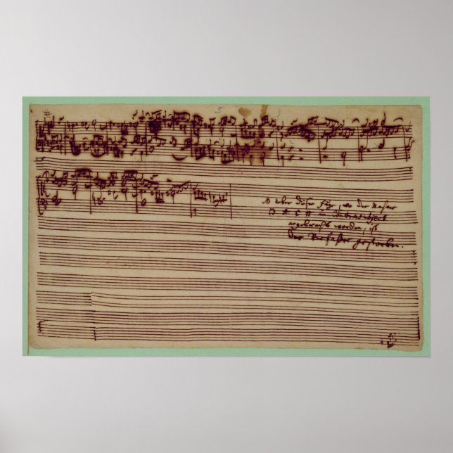 Last page of The Art of Fugue, 1740s Poster (Front)