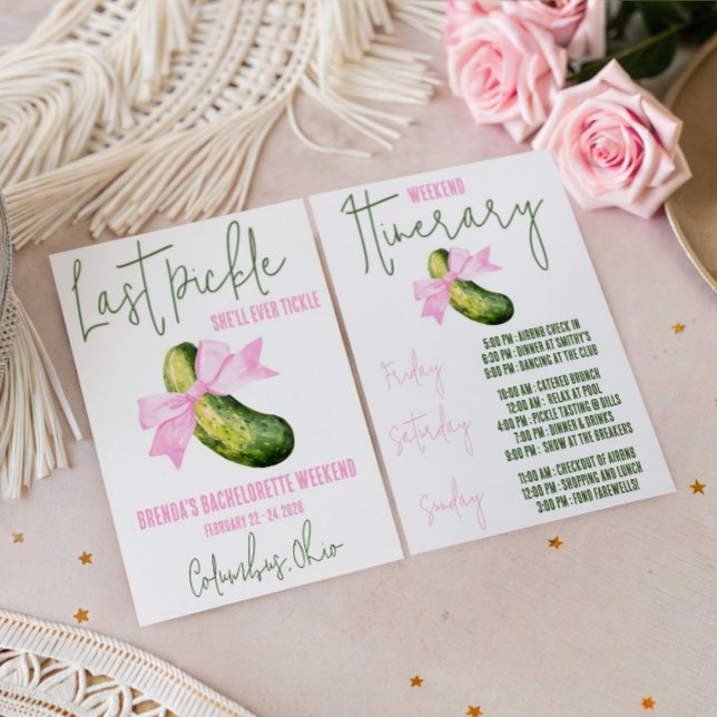 Last Pickle She'll Ever Tickle Bachelorette Party Invitation (Creator Uploaded)