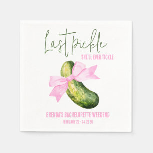 Last Pickle She'll Ever Tickle Bachelorette Party Napkin