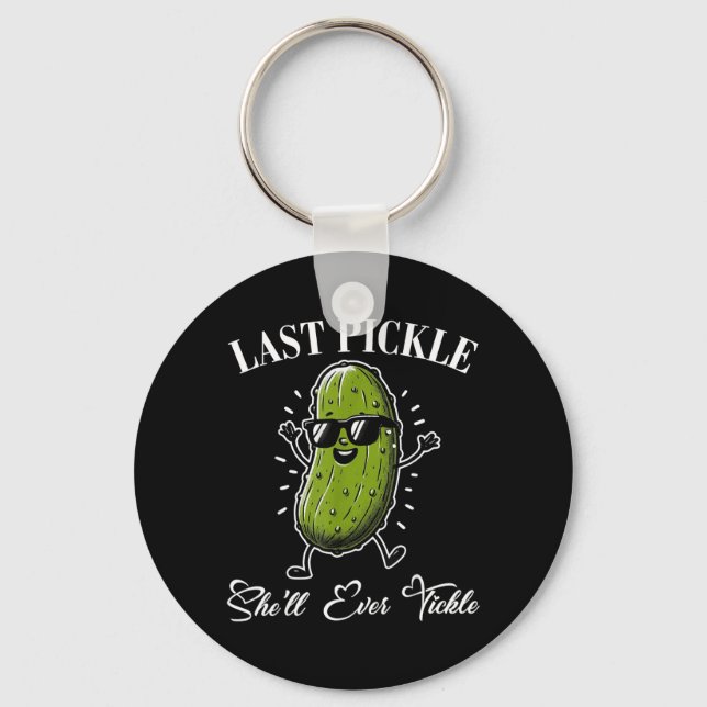 Last Pickle Shell Tickle Bachelor Party Humour Keychain (Front)