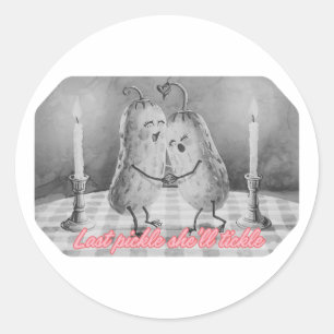 Last Pickle She'll Tickle Funny Bachelorette Classic Round Sticker