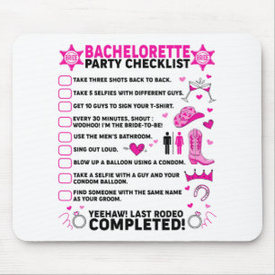 Last Rodeo Bachelorette Party Bride Western Cowgir Mouse Pad