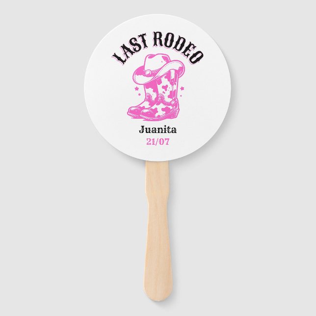last rodeo bachelorette party hand fan (Front)