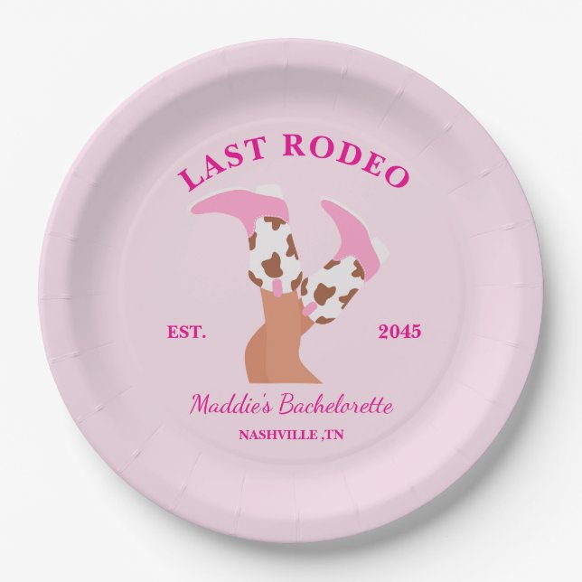 Last Rodeo Bachelorette Party  Paper Plate (Front)
