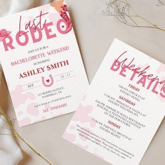 Last Rodeo Bachelorette Weekend Let's go Girls Invitation