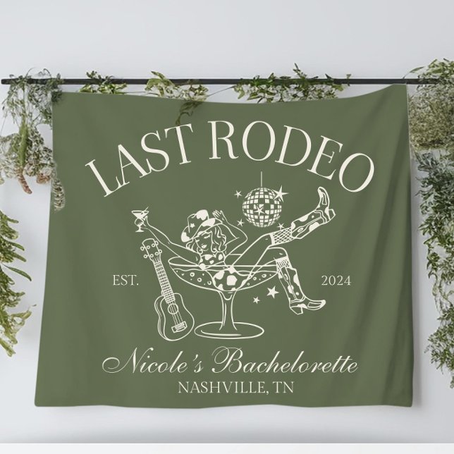 Last Rodeo Banner Custom Western Bachelorette Part Tapestry (Creator Uploaded)