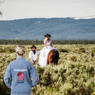 Last Rodeo Bride Squad Custom Bachelorette Party Denim Jacket