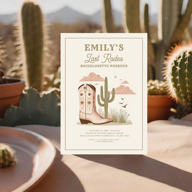 Last Rodeo Cactus Bachelorette Weekend   Invitation (Creator Uploaded)