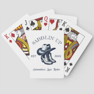 Last Rodeo Chinoiserie Blue Bachelorette Party  Playing Cards