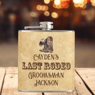 Last Rodeo Cowboy Custom Bachelor Party Hip Flask