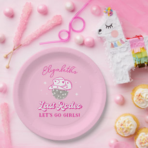 Last Rodeo Cowgirl Bachelorette Let's Go Girls Paper Plate