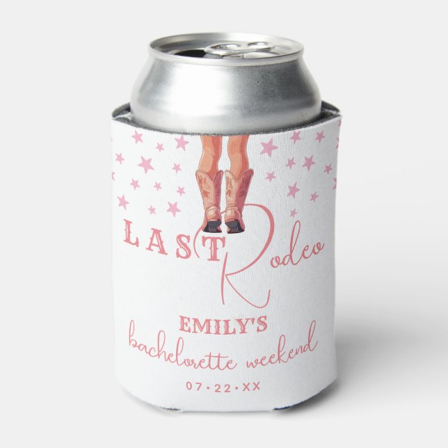 Last Rodeo Cowgirl Bachelorette Weekend Can Cooler (Can Front)