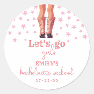 Last Rodeo Cowgirl Bachelorette Weekend Classic Round Sticker